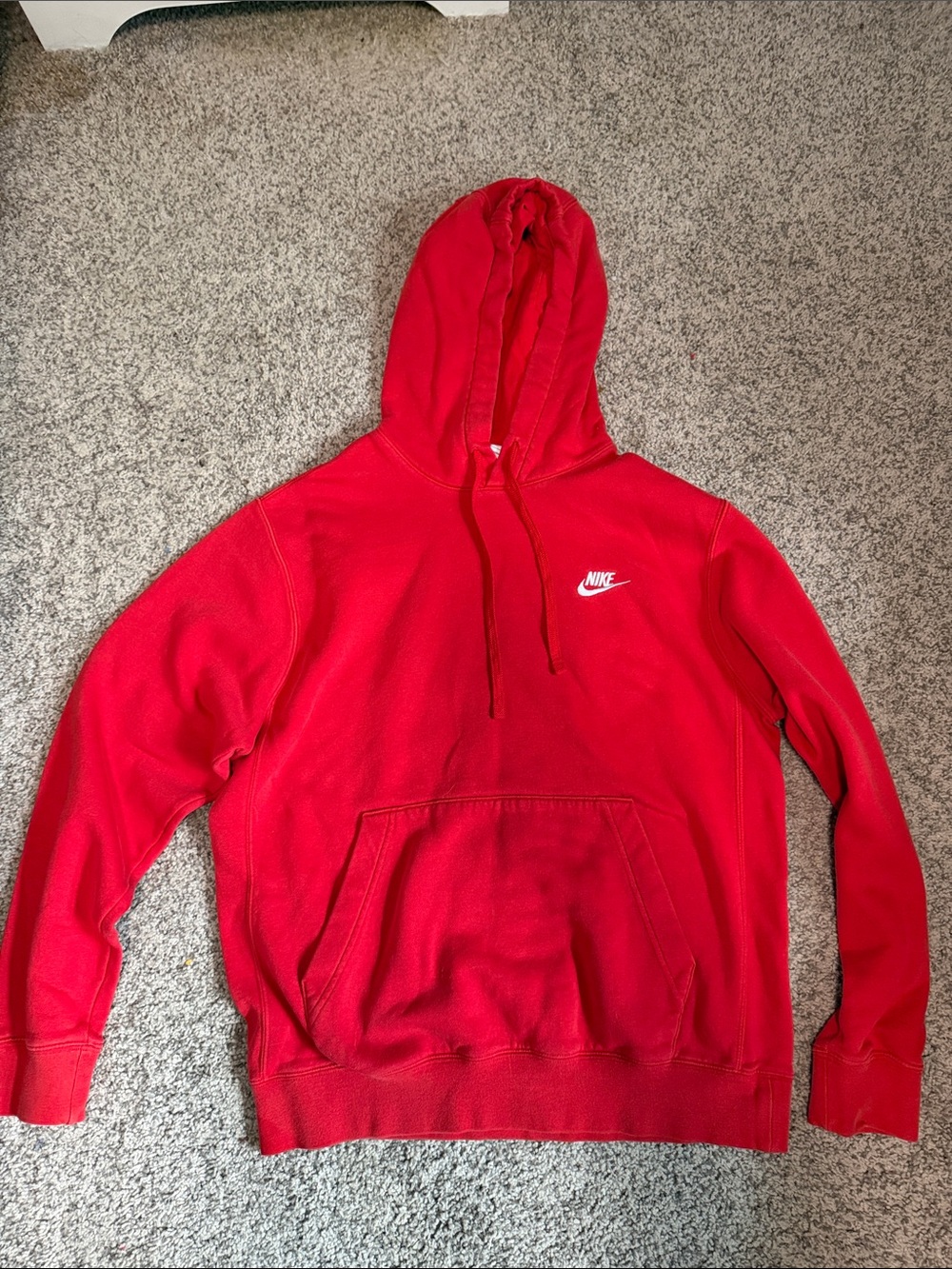 Nike Red Pullover Hoodie with White Swoosh